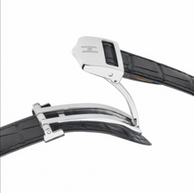 Load image into Gallery viewer, Hirsch SAVOIR Alligator Flank Double Fold Watch Strap MATT BLACK 12 MM