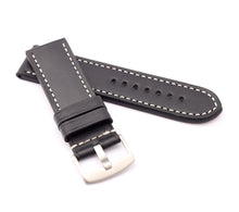 Load image into Gallery viewer, Marino Parallel : Luxury Calf Saddle Leather Watch Strap BLACK