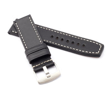 Load image into Gallery viewer, Marino Parallel : Luxury Calf Saddle Leather Watch Strap BLACK
