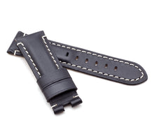 Load image into Gallery viewer, Classic Deployment  : Calf Leather Watch Strap BLACK 24mm for Panerai - Pewter & Black