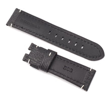 Load image into Gallery viewer, Firenze Deployment : Shark Leather Watch Strap BROWN for Panerai 24 mm - Pewter & Black