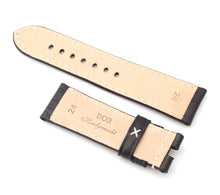 Load image into Gallery viewer, Marino Deployment : Alligator-Embossed Saddle Leather Watch Strap BLACK