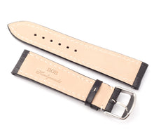 Load image into Gallery viewer, Marino : Alligator-Embossed Padded Leather Watch Strap - BLACK