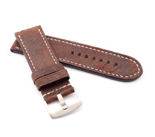 Load image into Gallery viewer, Marino Parallel : VINTAGE CALF Saddle Leather Watch Strap - BROWN