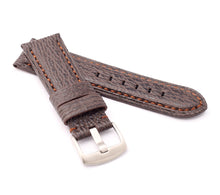 Load image into Gallery viewer, Firenze : Shark Leather Watch Strap BROWN for Panerai - Pewter & Black