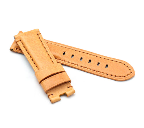 Firenze Deployment : Vintage Calf Leather Watch Strap GOLD BROWN Panerai 24 mm