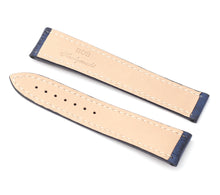 Load image into Gallery viewer, Marino : Alligator Embossed Leather folding clasp Watch Strap BLUE WHITE