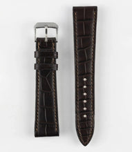 Load image into Gallery viewer, RIOS1931 Senator Alligator Flank leather Watch Strap MOCHA BROWN