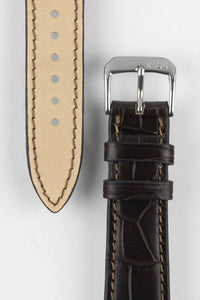 RIOS1931 Senator Alligator Flank leather Watch Strap MOCHA BROWN