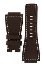 Load image into Gallery viewer, MiG Straps for BELL &amp; ROSS - Calf Leather Watch Strap in BROWN / CREAM - Pewter &amp; Black
