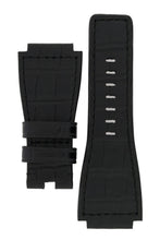 Load image into Gallery viewer, MiG Straps for BELL &amp; ROSS - Alligator Embossed Leather Watch Strap in BLACK - Pewter &amp; Black