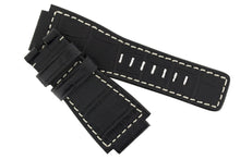 Load image into Gallery viewer, MiG Straps for BELL &amp; ROSS - Alligator Embossed Leather Watch Strap in BLACK / Cream - Pewter &amp; Black