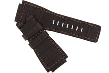 Load image into Gallery viewer, MiG Straps for BELL &amp; ROSS - Alligator Embossed Leather Watch Strap in BROWN - Pewter &amp; Black