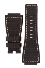 Load image into Gallery viewer, MiG Straps for BELL &amp; ROSS - Alligator Embossed Leather Watch Strap in BROWN / CREAM - Pewter &amp; Black