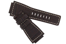 Load image into Gallery viewer, MiG Straps for BELL &amp; ROSS - Alligator Embossed Leather Watch Strap in BROWN / CREAM - Pewter &amp; Black