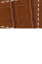 Load image into Gallery viewer, MiG Straps for BELL &amp; ROSS - Alligator Embossed Leather Watch Strap in GOLD BROWN / CREAM - Pewter &amp; Black