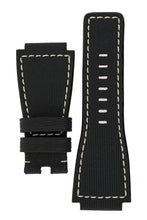 Load image into Gallery viewer, MiG Straps for BELL &amp; ROSS - Nytech Woven Leather Watch Strap in BLACK / CREAM - Pewter &amp; Black