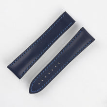 Load image into Gallery viewer, Marino Deployment : Saddle Leather Watch Strap BLUE 22mm - Pewter &amp; Black