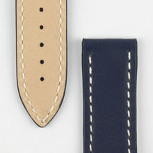 Load image into Gallery viewer, Marino Deployment : Saddle Leather Watch Strap BLUE / WHITE 22mm - Pewter &amp; Black