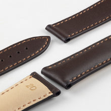 Load image into Gallery viewer, Marino Deployment : Saddle Leather Watch Strap BROWN 20mm 22mm - Pewter &amp; Black