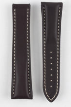 Load image into Gallery viewer, Marino Deployment : Saddle Leather Watch Strap BROWN / WHITE 22mm - Pewter &amp; Black