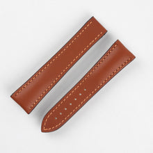 Load image into Gallery viewer, Marino Deployment : Saddle Leather Watch Strap GOLD BROWN 20mm 22mm - Pewter &amp; Black