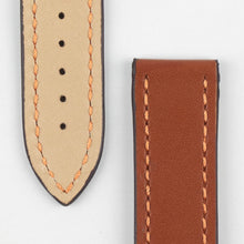 Load image into Gallery viewer, Marino Deployment : Saddle Leather Watch Strap GOLD BROWN 20mm 22mm - Pewter &amp; Black