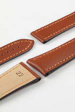 Load image into Gallery viewer, Marino Deployment : Saddle Leather Watch Strap GOLD BROWN 20mm 22mm - Pewter &amp; Black
