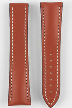 Load image into Gallery viewer, Marino Deployment : Saddle Leather Watch Strap GOLD BROWN / WHITE 20mm 22mm - Pewter &amp; Black