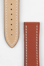 Load image into Gallery viewer, Marino Deployment : Saddle Leather Watch Strap GOLD BROWN / WHITE 20mm 22mm - Pewter &amp; Black