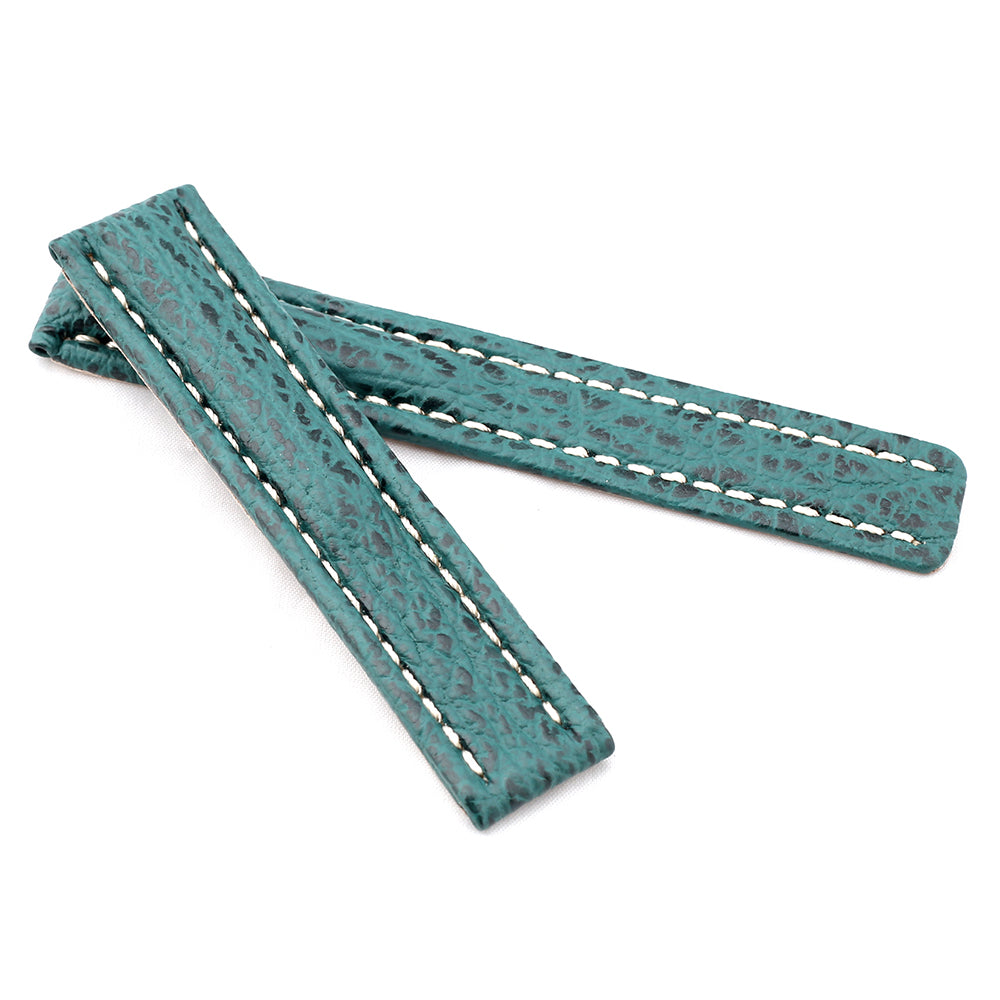 Chrono Deployment : Shark Leather Padded Watch Strap GREEN