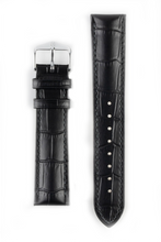 Load image into Gallery viewer, Hirsch DUKE Alligator Embossed Leather Watch Strap - BLACK