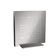 Load image into Gallery viewer, QLOCKTWO EARTH 13.5 : STEEL SERIES - FULL METAL - Pewter &amp; Black