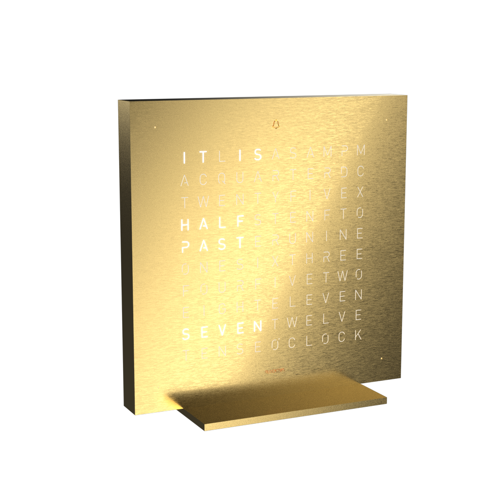 QLOCKTWO EARTH 13.5 : STEEL SERIES - GOLDEN LEGEND