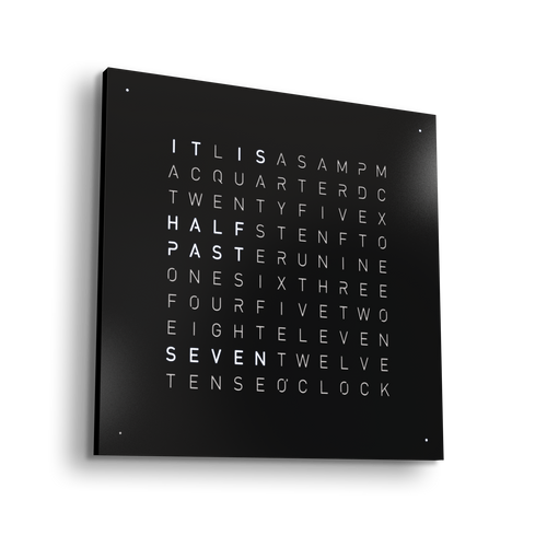 QLOCKTWO EARTH - STEEL SERIES - BLACK PEPPER - Pewter & Black