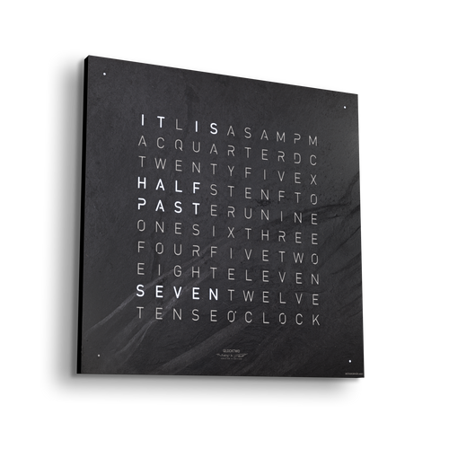 QLOCKTWO EARTH - Creator's Edition - METAMORPHITE SLATE - Pewter & Black