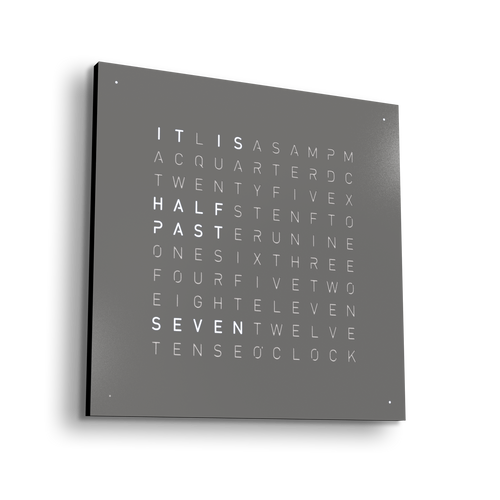 QLOCKTWO EARTH - STEEL SERIES - GREY PEPPER - Pewter & Black