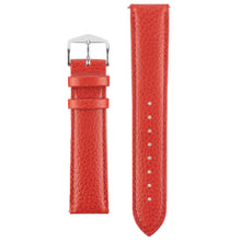 Load image into Gallery viewer, Hirsch KANSAS Buffalo-Embossed Calf Leather Watch Strap in RED with Red Stitch