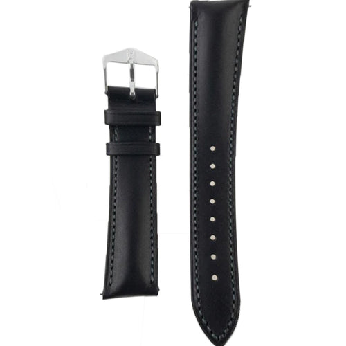 Hirsch KENT Textured Natural Leather Watch Strap in BLACK