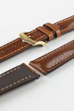 Load image into Gallery viewer, Hirsch LUCCA Tuscan Leather Watch Strap in GOLD BROWN 20 mm