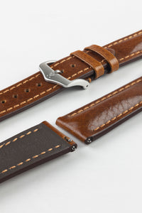 Hirsch LUCCA Tuscan Leather Watch Strap in GOLD BROWN 20 mm