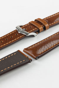 Hirsch LUCCA Tuscan Leather Watch Strap in GOLD BROWN 20 mm