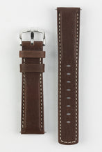 Load image into Gallery viewer, Hirsch MARINER Brown Water-Resistant Leather Watch Strap 20 mm