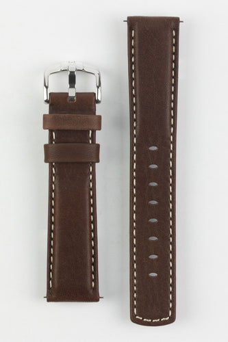 Hirsch MARINER Brown Water-Resistant Leather Watch Strap 20 mm