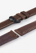 Load image into Gallery viewer, Hirsch MARINER Brown Water-Resistant Leather Watch Strap 20 mm