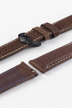 Load image into Gallery viewer, Hirsch MARINER Brown Water-Resistant Leather Watch Strap