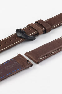 Hirsch MARINER Brown Water-Resistant Leather Watch Strap
