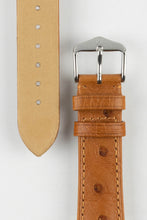 Load image into Gallery viewer, Hirsch Massai Ostrich Leather Watch Strap. Gold Brown 20 mm