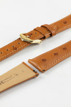 Load image into Gallery viewer, Hirsch Massai Ostrich Leather Watch Strap. Gold Brown 20 mm