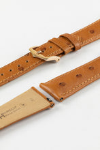 Load image into Gallery viewer, Hirsch Massai Ostrich Leather Watch Strap. Gold Brown 20 mm